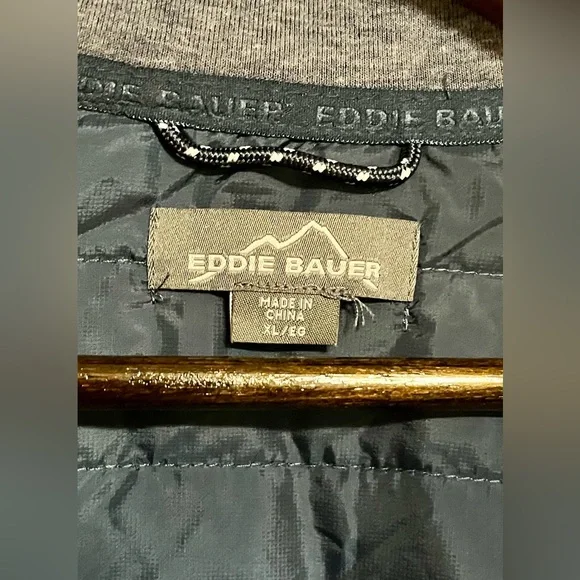 Eddie Bauer Blue and Gray Quarter-Zip Pullover Adult Size XL - Picture 2 of 10